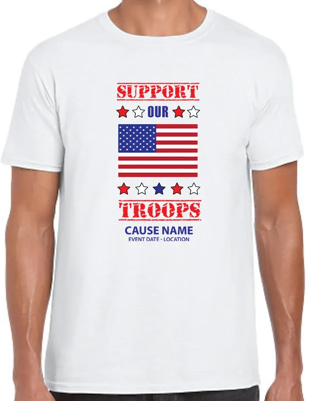 Support Our Troops American Flag Volunteer Shirts – Full Color
